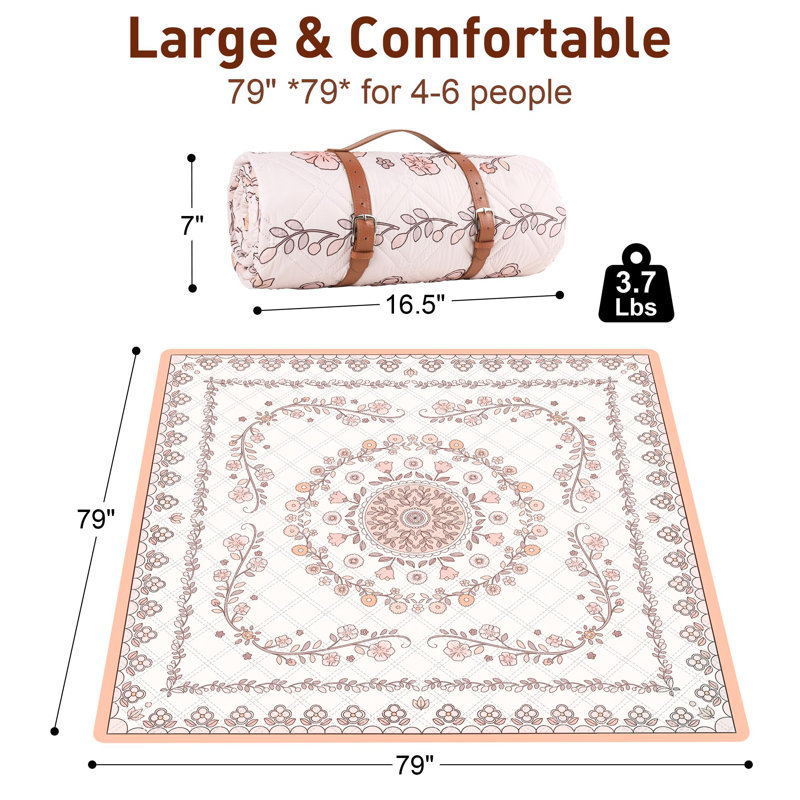 Extra Large Picnic Blanket, 1-Layer, (Pink)