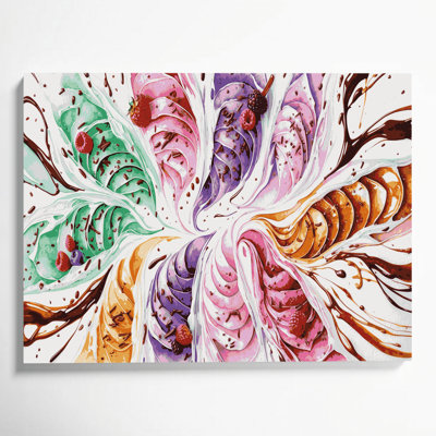Desserts Frozen yogurt Gray Canvas Wall Art