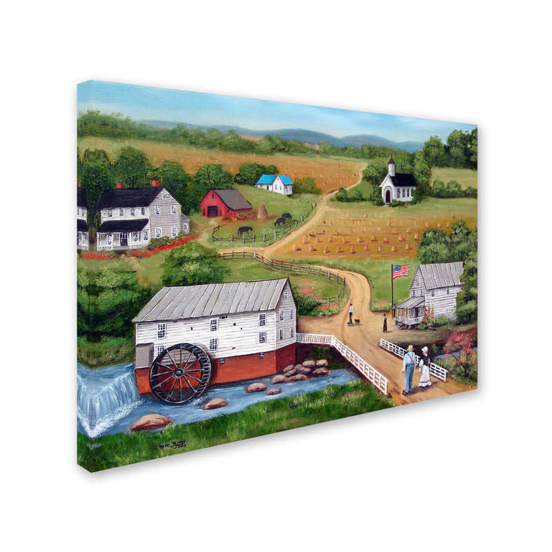 Reproduction sur toile tendue Dugazon «Murrays Mill The Past», H 14 po x l 19 po
