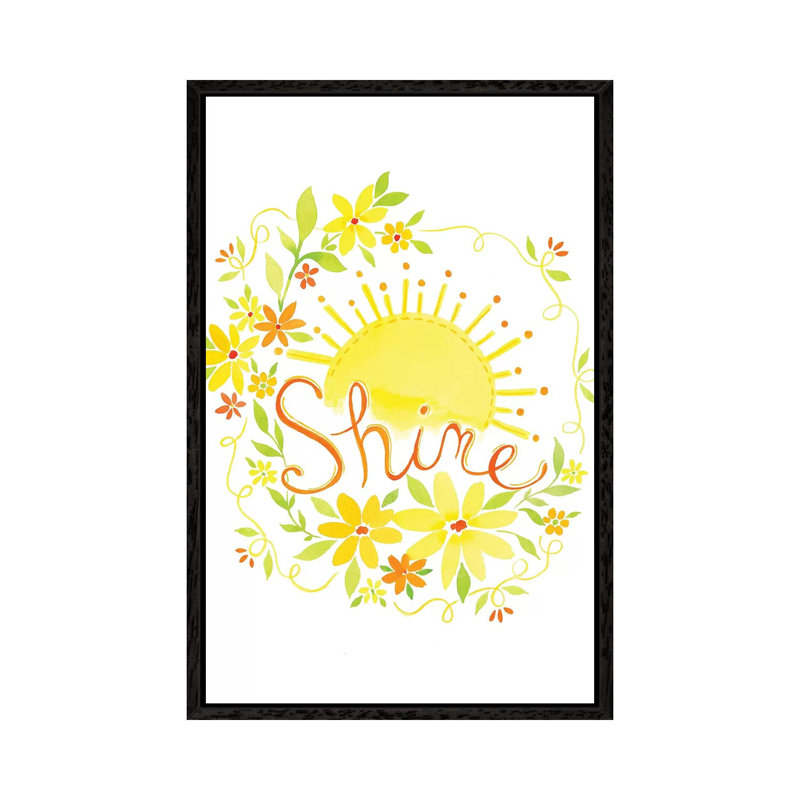 Shine Sun 1 Piece Painting on Canvas, 101.6cm H x 66.04cm W x 3.81cm D, Black Floater Framed