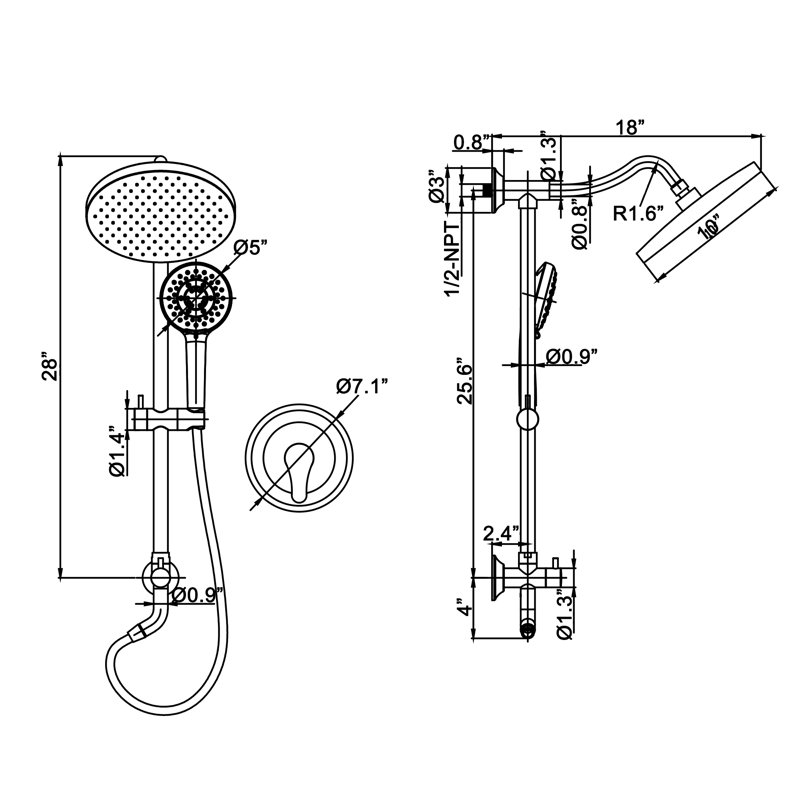 Handheld Shower Head 2.5 GPM GPM