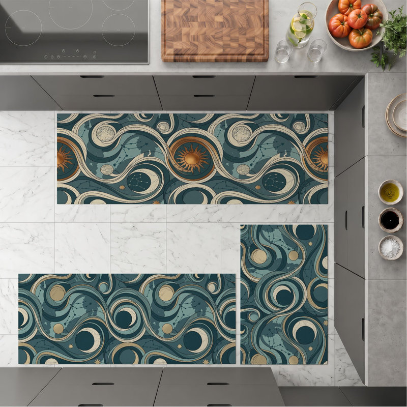 Wave Pattern Non-Slip Washable Kitchen Mats