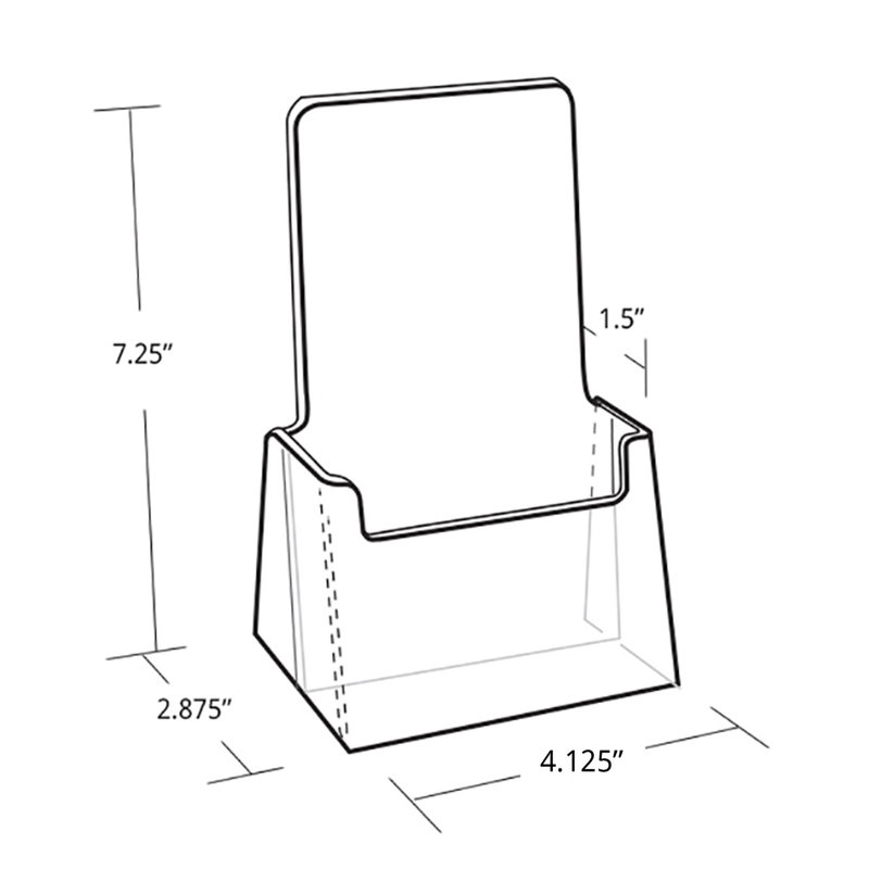Trifold Brochure Holder. Inside Dimension: 4.125"W