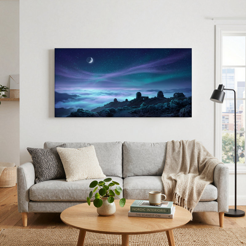 Ensemble de 1 tableau sur toile représentant un ciel nocturne, 48“W x 24”H, Wrapped Canvas