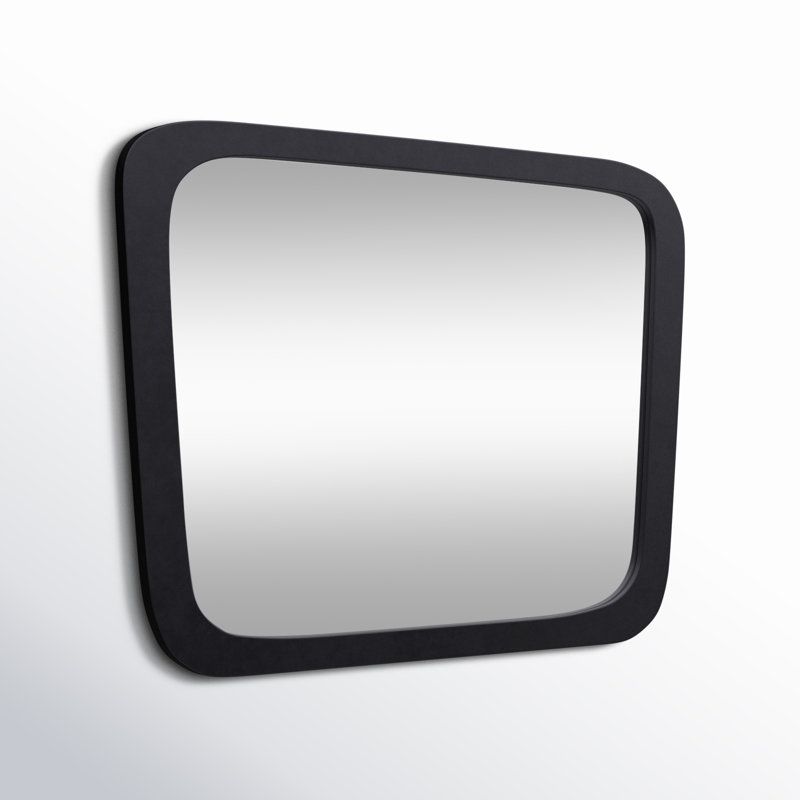Black Acacia Wood Rectangular Wall Mirror