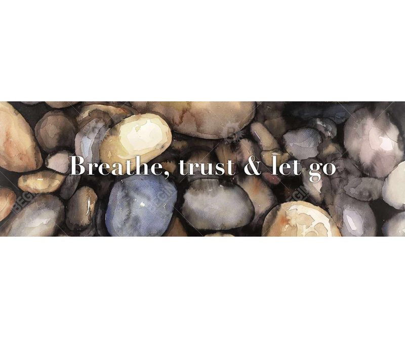 Breathe Trust Let Go - Beige Minerals Framed Canvas Decor