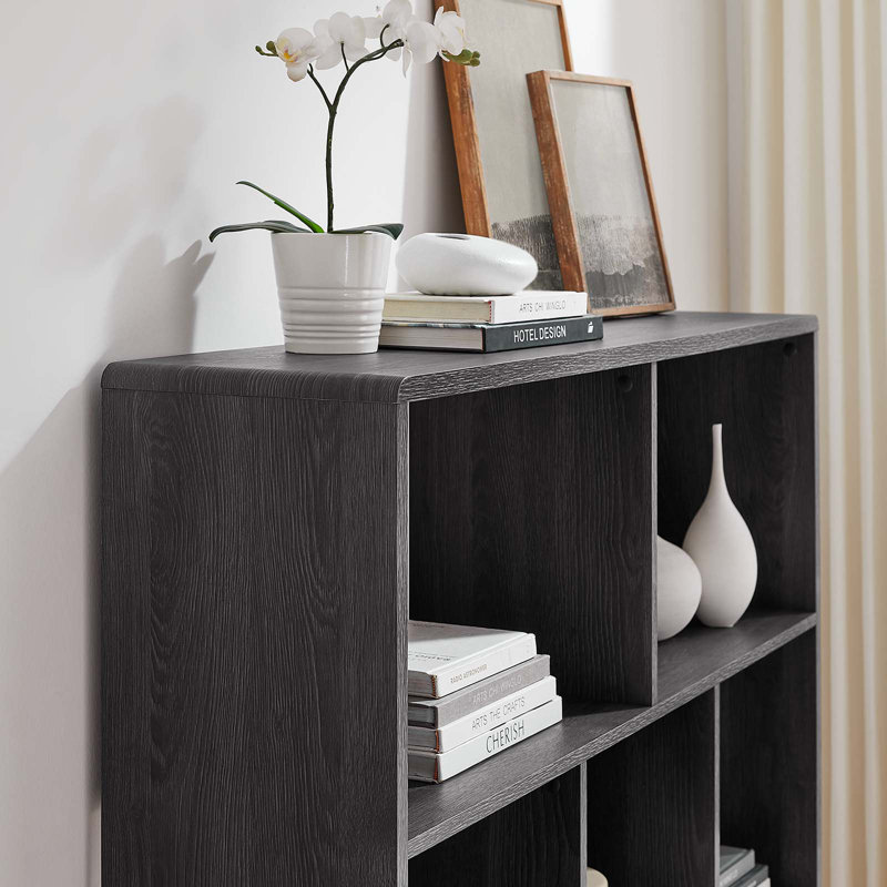 Bibliothèque en bois H 52,5 "x l 45", Gris anthracite
