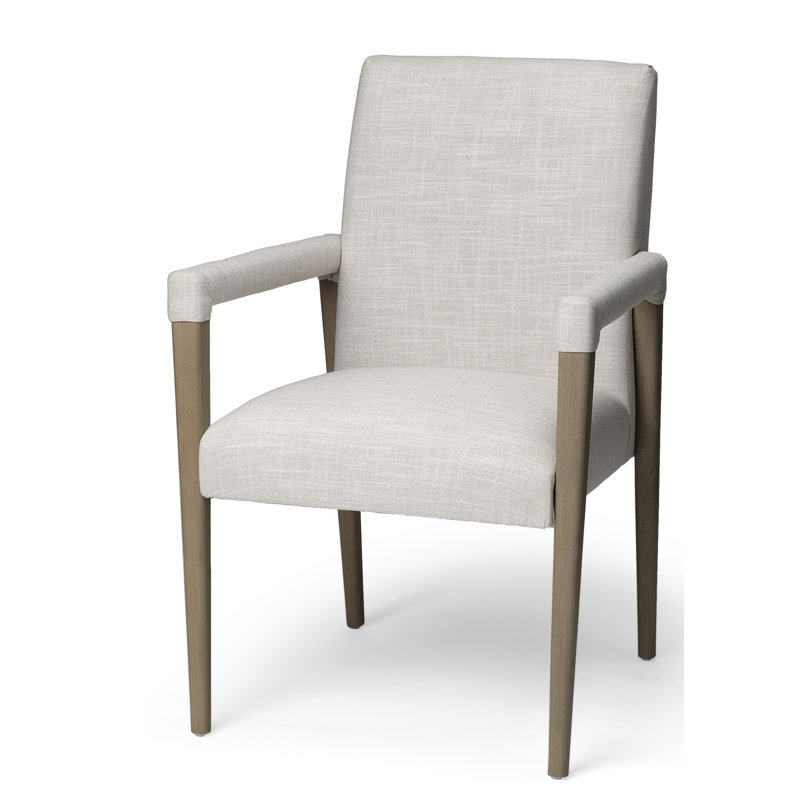 Visalia 19.5'' H Upholstered Beech Arm Chair, Cream
