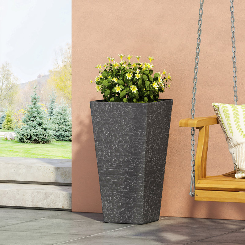 Pot de fleurs Mgo, H 29,75 po x l 15,5 po x P 15,5 po, Gris
