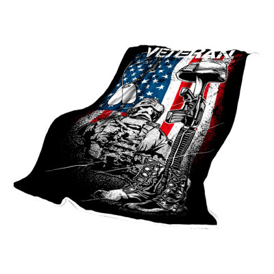 Patriotic Valor Veteran Throw Blanket - Soft, Cozy Military Tribute for Navy, Air Force, Army Heroes - 50x60 Inch