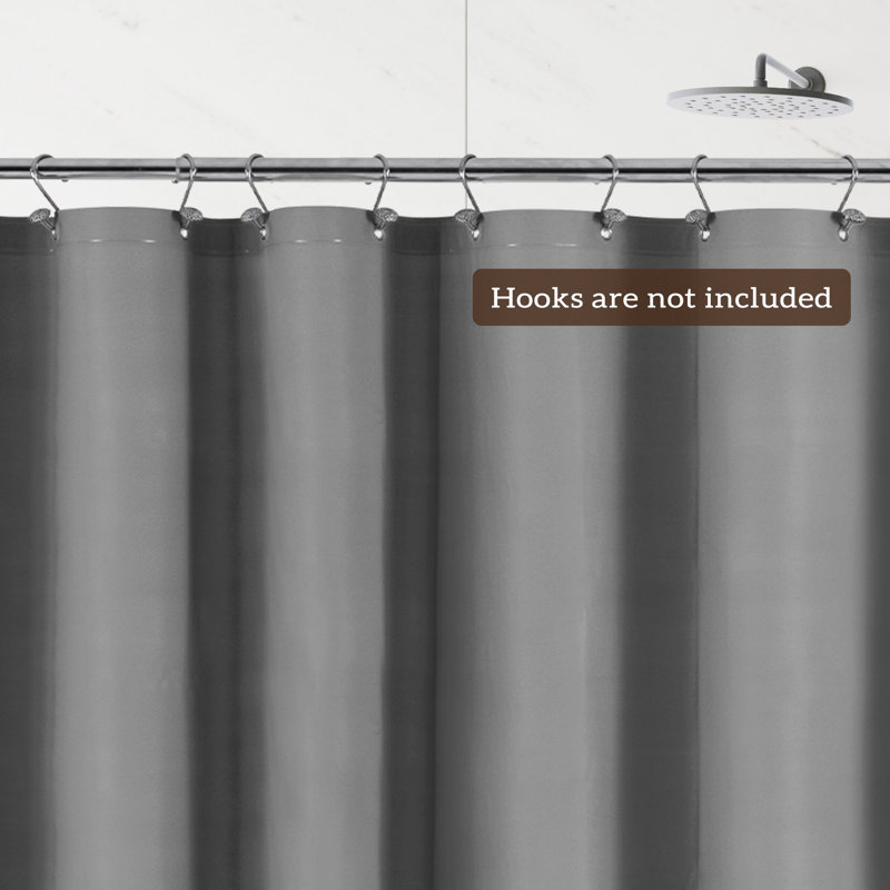 Doublure de rideau de douche imperméable légère en PEVA, H 72 po x l 72 po, Gris