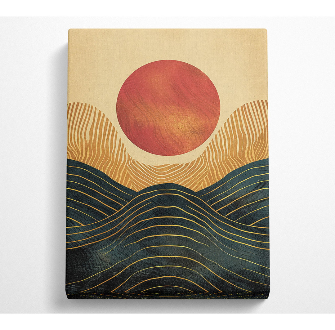 Sun Line Waves Canvas Druck