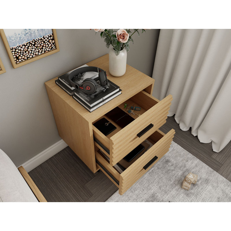 48cm W Manufactured Wood Bedside Table