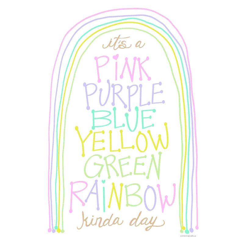 Rainbow Kinda Day, H 30 po x l 20 po