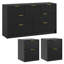 Ensemble 3 pièces commode 7 tiroirs et table de chevet 2 tiroirs-784948253