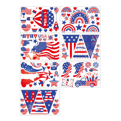 Independence Day Sticker Party Party Party Double Sided Window Decoration Removable Wall Decal