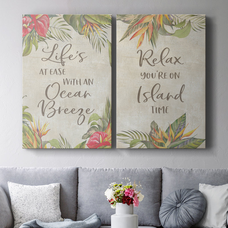 Life's At Ease - Toile tendue avec châssis de qualité supérieure - Prêt à accrocher, H 12 po x l 16 po