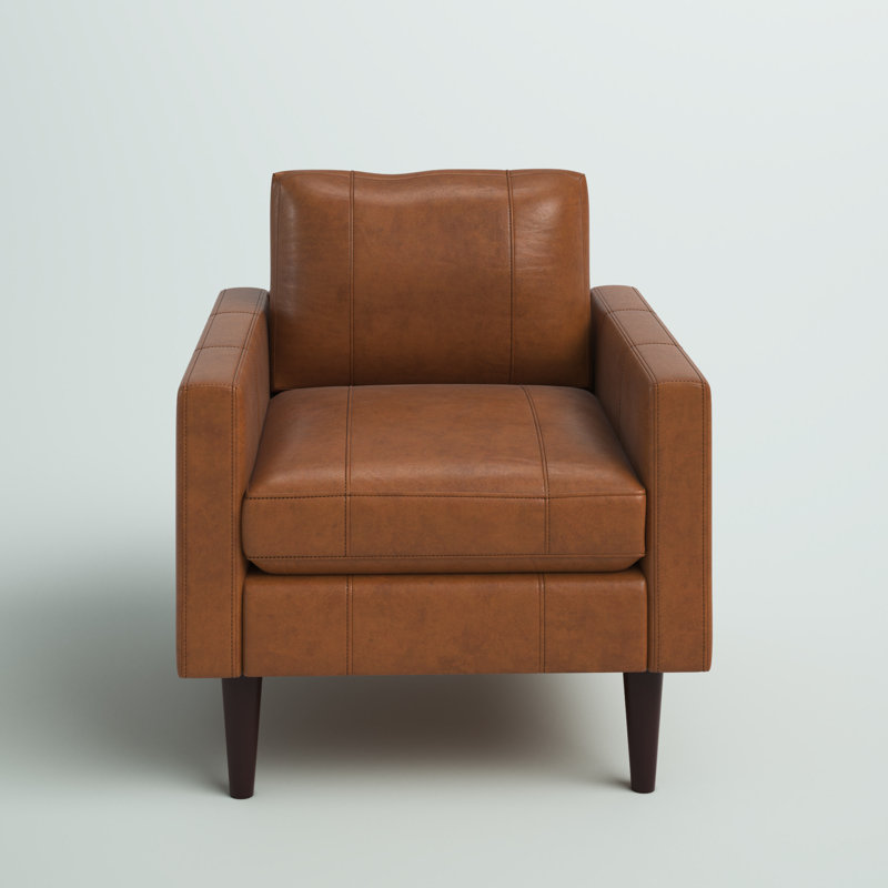 Viveros Leather Chair, Rust Genuine Leather