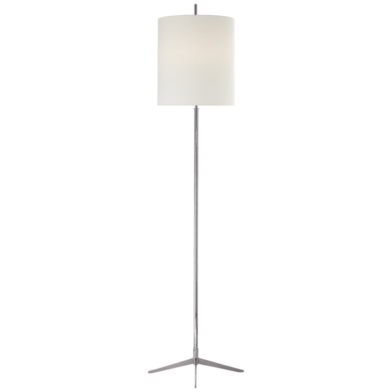 Thomas O'Brien Caron Floor Lamp, Polished Nickel, Fabric