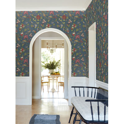 Parterre Indigo Jacobean Wallpaper