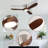 52-Inch Ceiling Fan With Light, 3 Light Walnut Wood Blades, Remote Control, Reversible DC Motor For Living Room-143533721-143533722