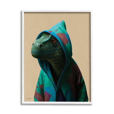 Ba-991-Framed " Dinosaur In Stylish Hoodie "