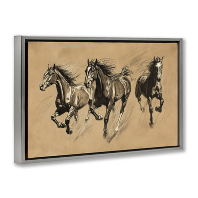 Cadre flottant avec un cheval qui court, créé par Petal Prints Design