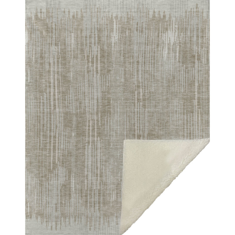 Jeté à rayures Addison Sherpa ASB893, Beige