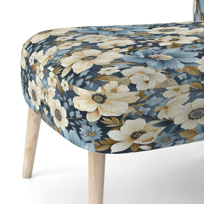 Chaise d'appoint rembourrée Blue Coastal Dreams