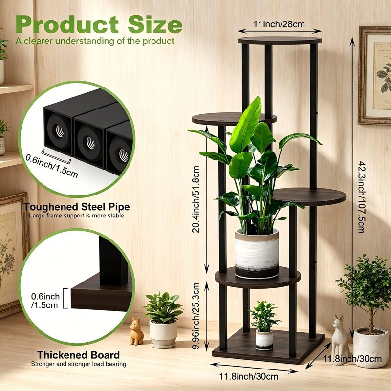 Support pour plante à 5 niveaux, Black