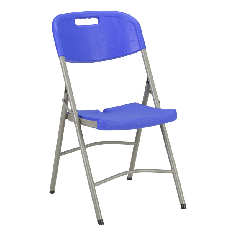 Blow-Moulded Commercial Grade Plastic Folding Chairs, Blue