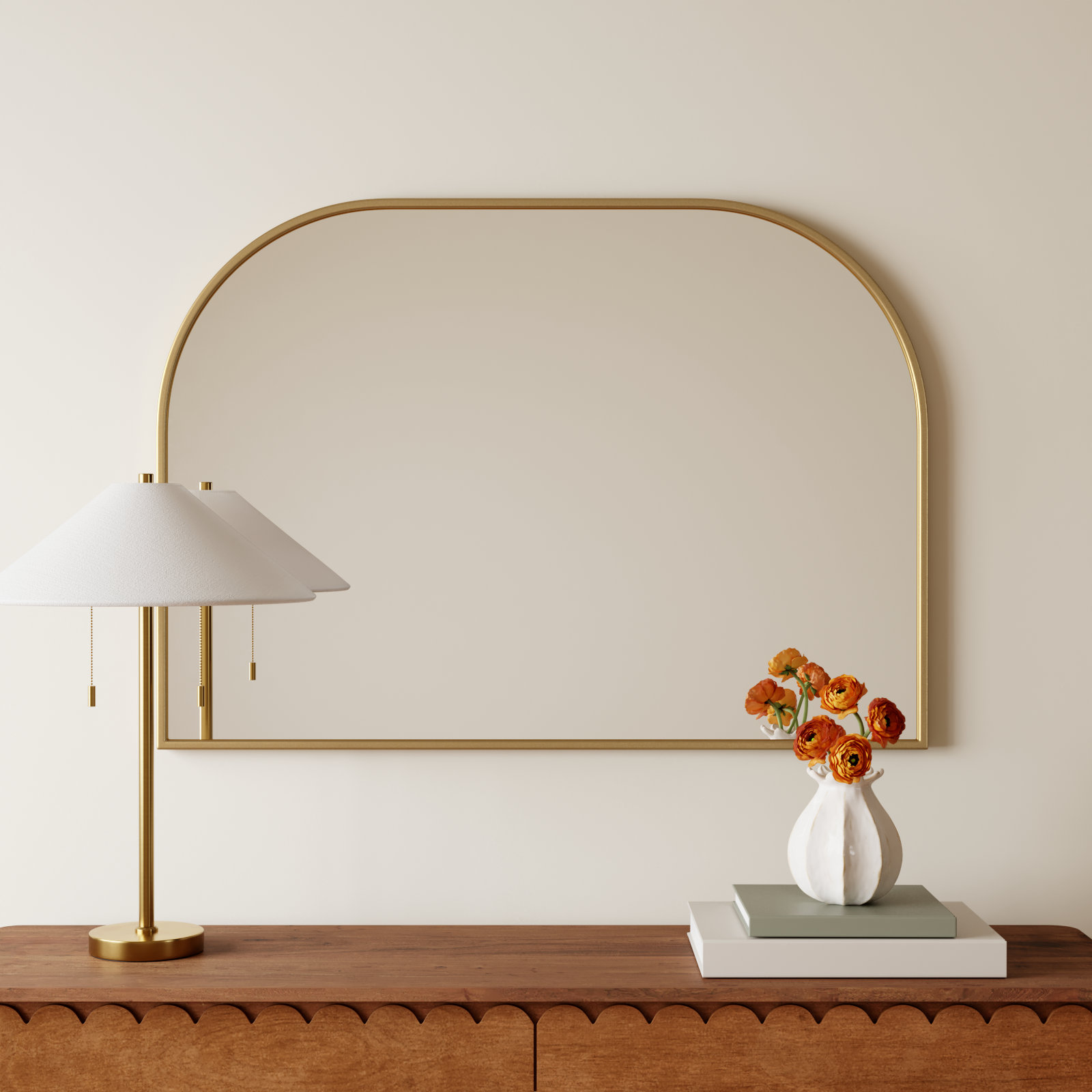 Sabine Accent Mirror, Brass, 30" x 42"