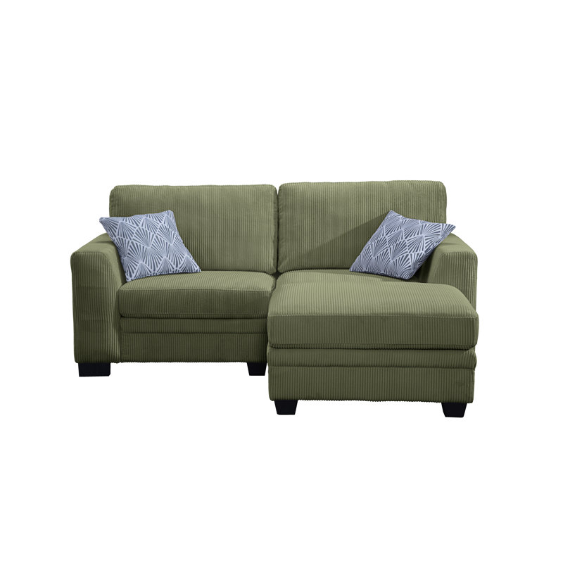 Canapé et chaise en velours côtelé 3 pièces, Vert