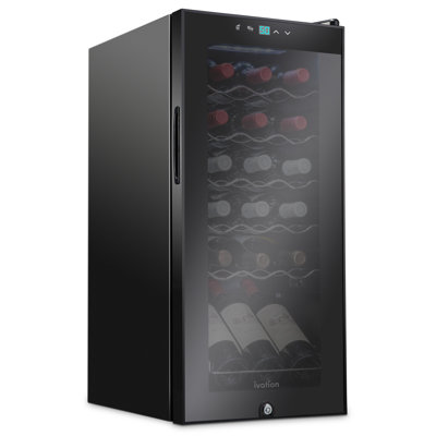Ivation Single Zone 13.6'' Freestanding 18 Bottle Wine Refrigerator