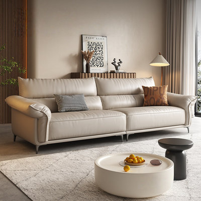 Causeuse-coussin modulaire en cuir véritable kaki