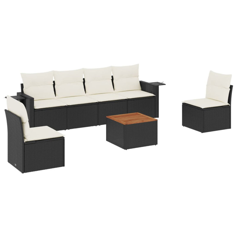 Ensemble de canapé de jardin pliable en rotin PE 7 places Vidaxl