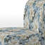 Fauteuil de chambre Misty blanc et bleu à motif floral damassé I - rembourré de style bohémien et éclectique