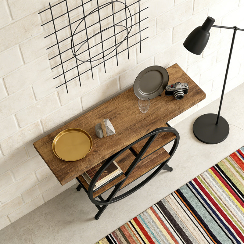 4-Tier Entryway Table with Geometric Metal Frame
