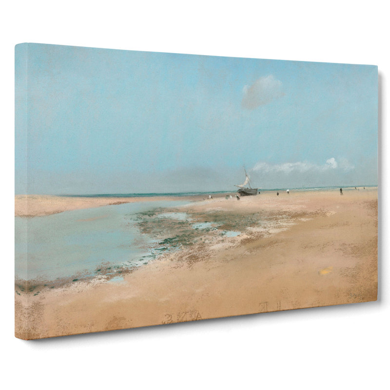 The Beach At Low Tide by Edgar Degas - Wrapped Canvas Painting, 50cm H x 76cm W x 3cm D