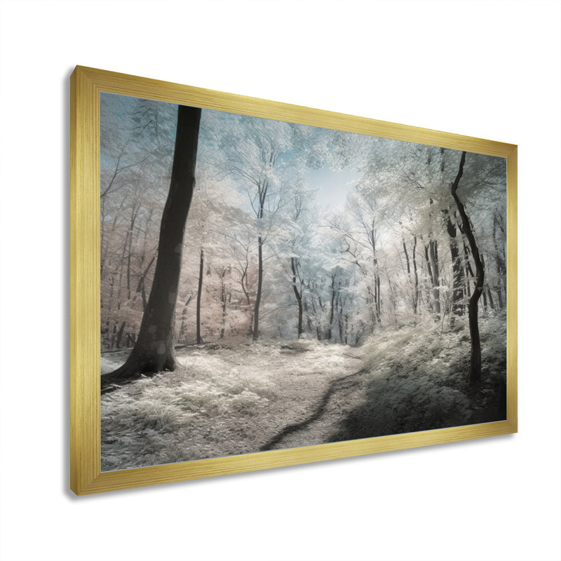 Ryiah Snow, arbres couverts sur toile, H 34 po x l 44 po x P 1,5 po, Encadrement doré