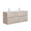 Dalia 56.0" Wall Mounted Double Bathroom Vanity In Natural Oak With Solid Surface Top