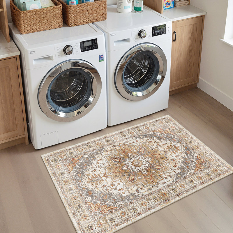 Tapis antidérapant Malila, Gris, Rectangulaire 2 pi x 3 pi