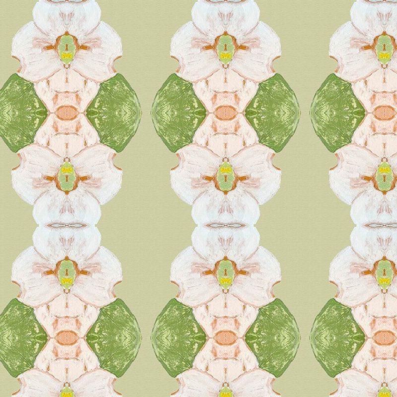 Flowering Dogwoods Lumbar Pillow Cover & Insert, Fernwood Green Floral