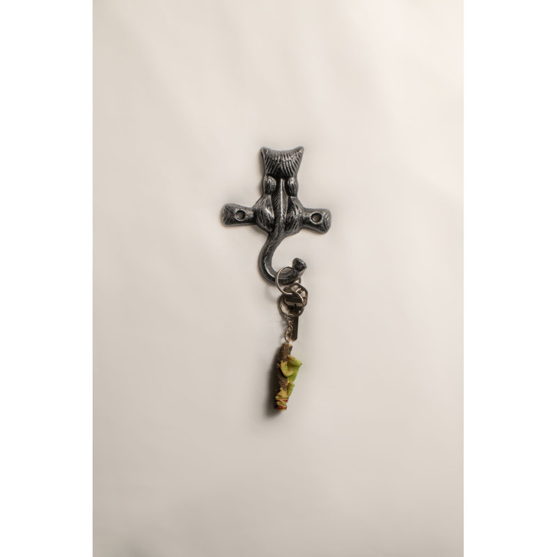 CAST IRON HOOK - FantasHome Wall Mounted Cast Iron Home Décor Single Hook (Cat)