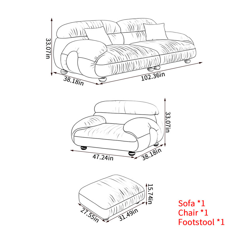 Traditional Chinese style straight row sofa set
