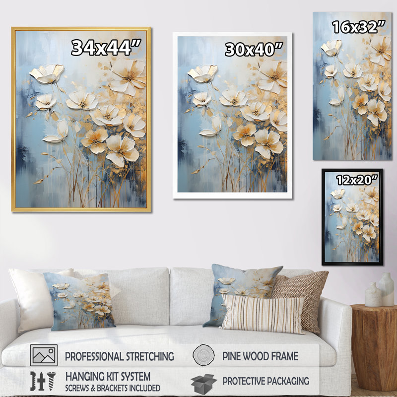 " Wildflowers Botanical Beauty IV ", White Floater Framed, 32" H x 24" W x 1" D