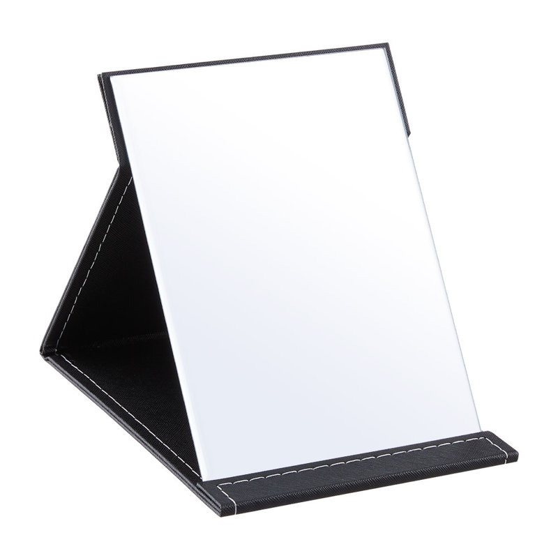 Seaforth Faux Leather Rectangle Freestanding Makeup / Shaving Mirror