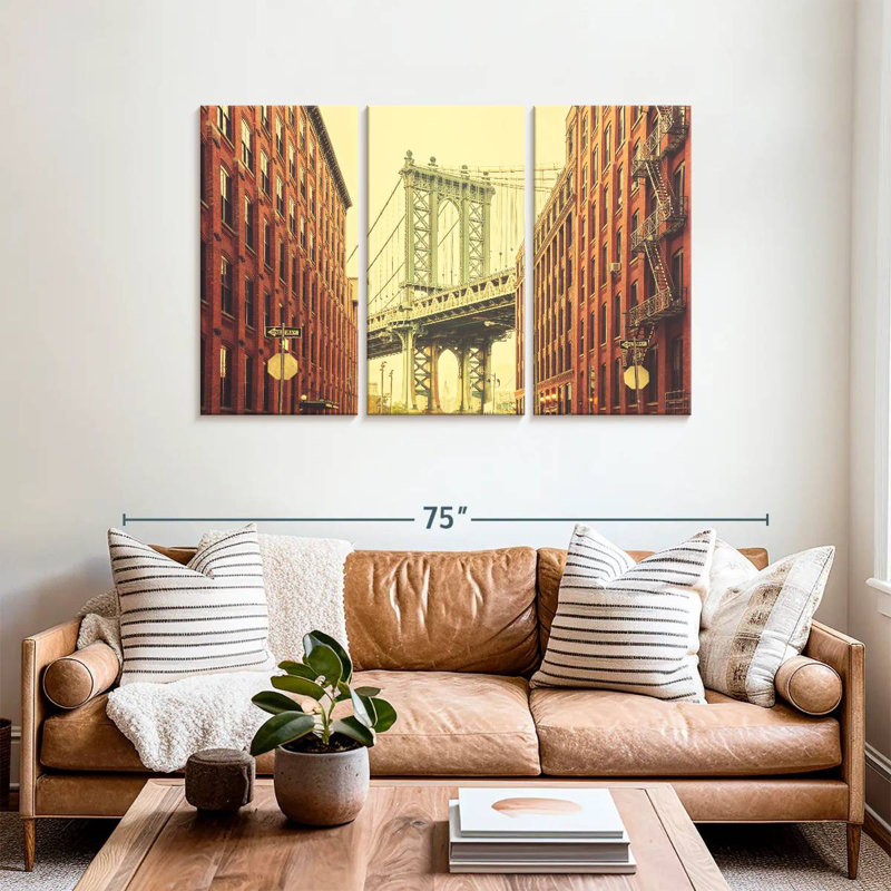 Sebbie Rertro Manhattan Bridge, 36" H x 57" W