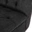 Chaise longue avec motif courbé et capitonnage à boutons, coutures en losanges, revêtement en tissu gris anthracite, capitonnage aux pieds en bois de bouleau et forme confortable, tissu