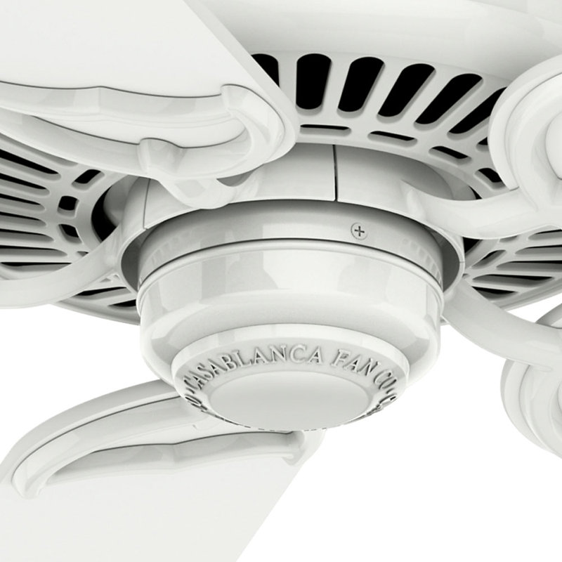 54" Panama Ceiling Fan And Handheld Remote, Snow White